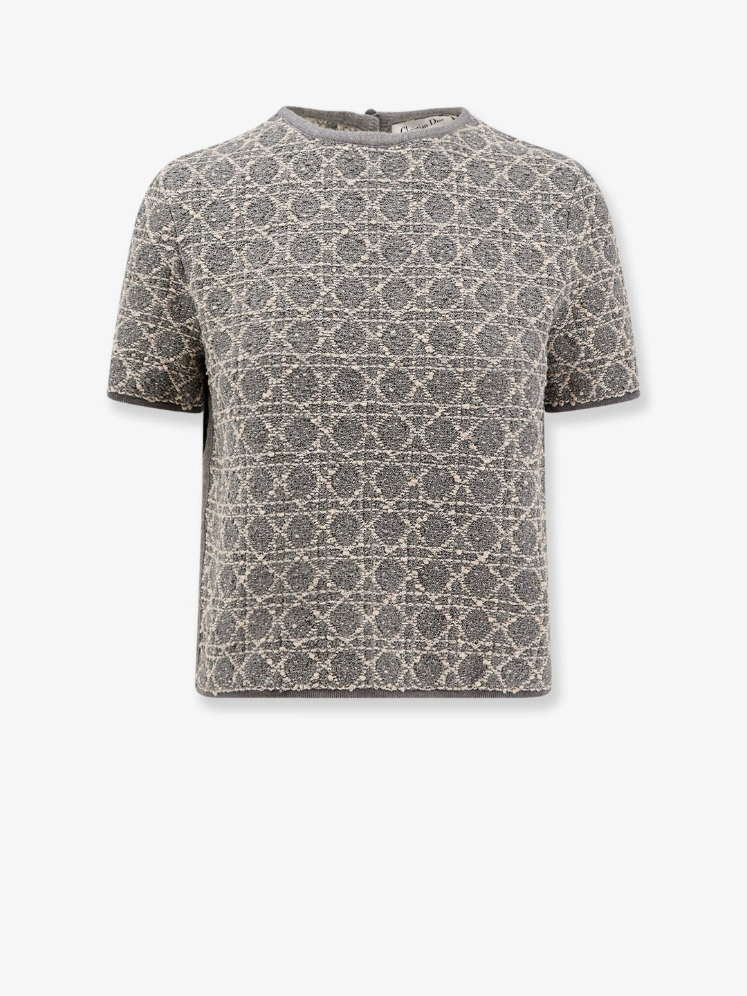 Cotton blend sweater with jacquard motif
