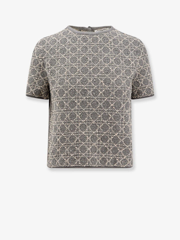 Cotton blend sweater with jacquard motif