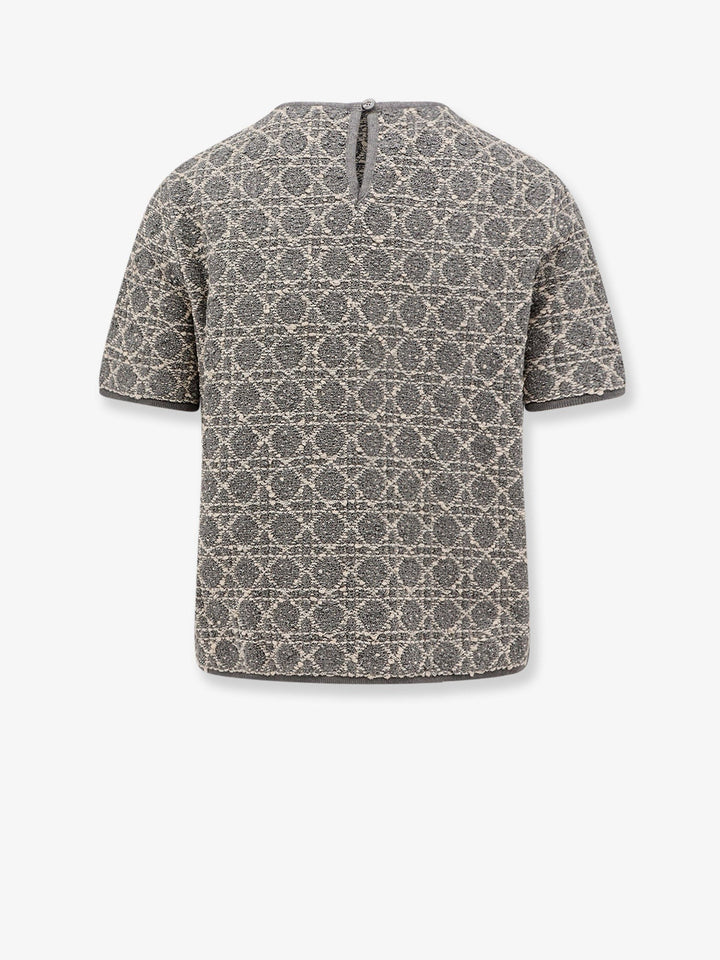 Cotton blend sweater with jacquard motif