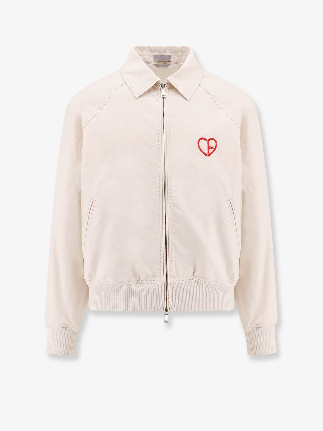 Cotton jacket with cd heart embroidery