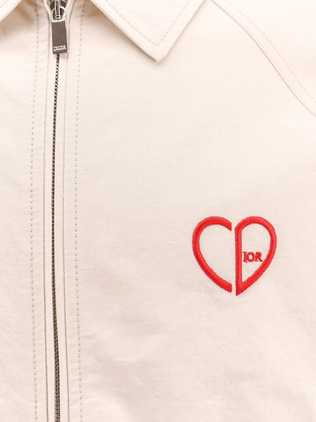 Cotton jacket with cd heart embroidery