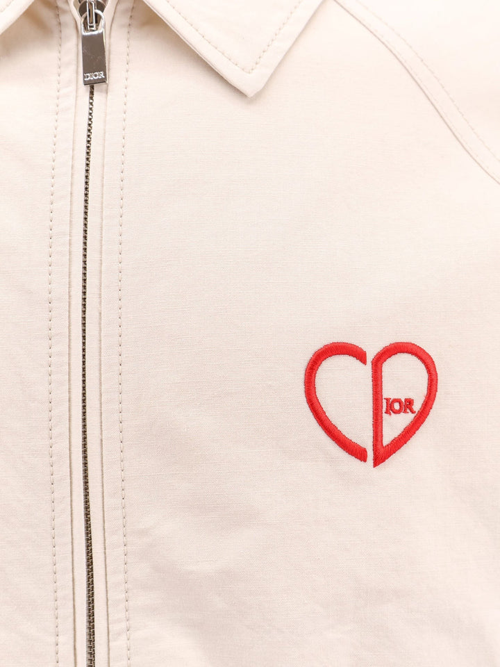 Cotton jacket with cd heart embroidery