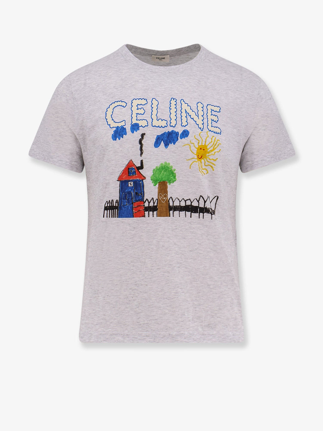 Cotton t-shirt with multicolor print