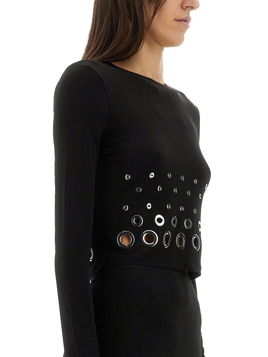 CROPPED TOP WITH EYELETS