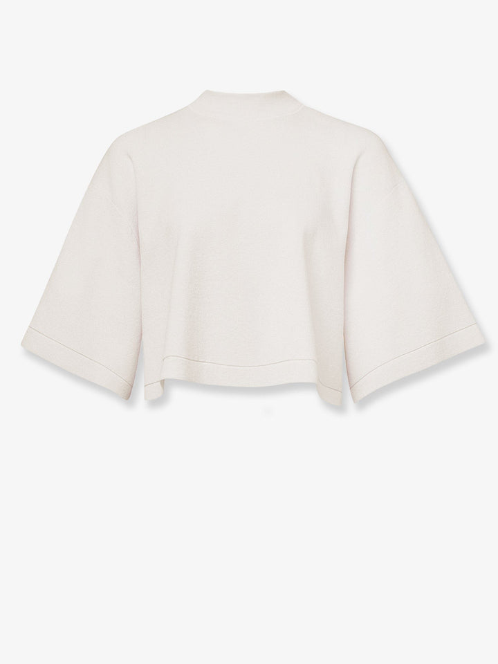 Cropped cotton blend top