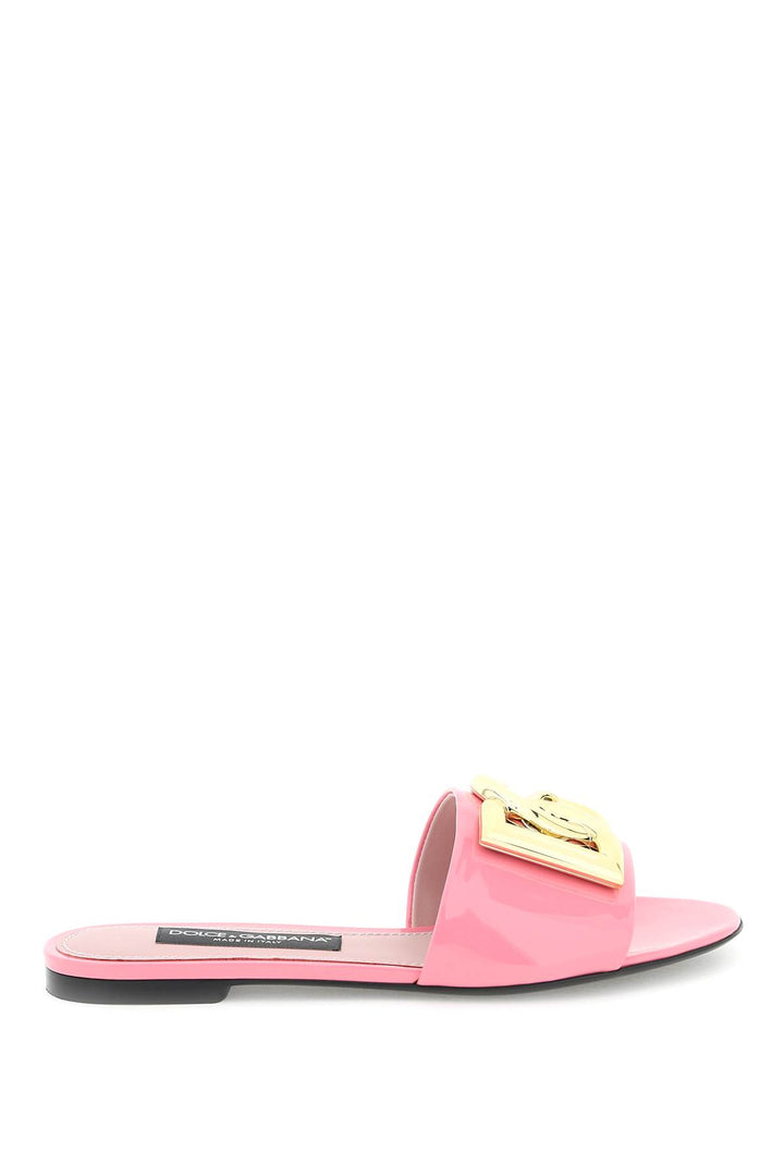 Dolce & Gabbana Patent Leather Slides   Pink