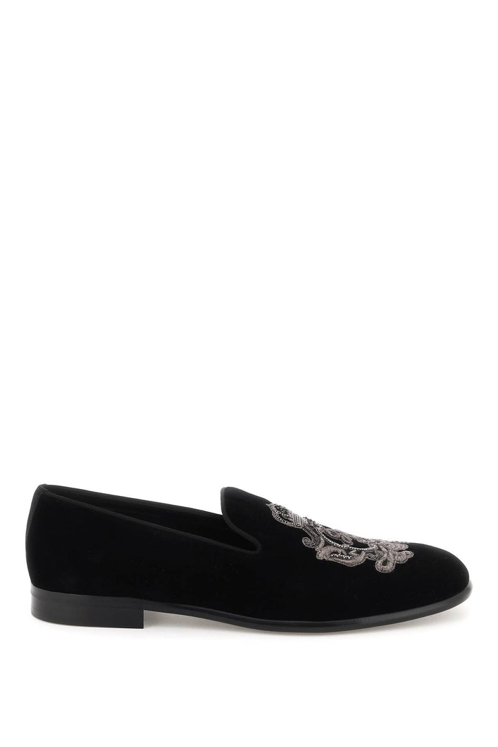 Dolce & Gabbana Velvet Loafers   Black
