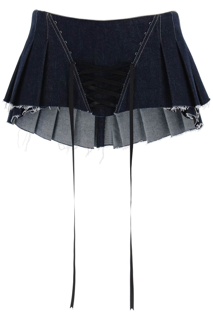 Dilara Findikoglu Micro Pleated Skirt With Corset   Blue