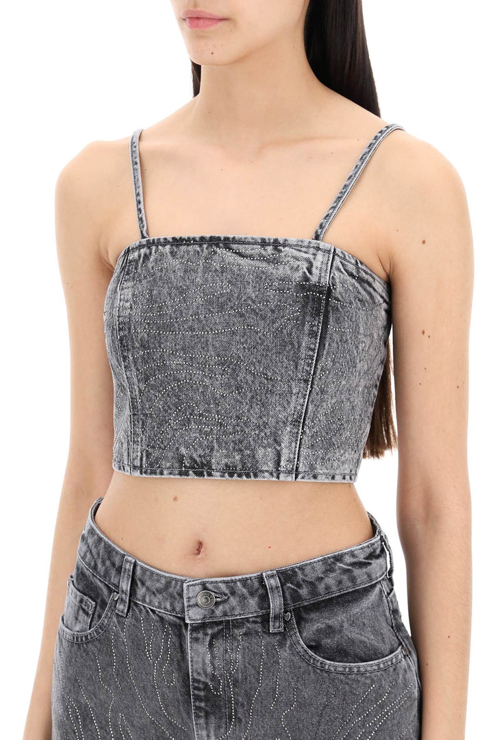 Rotate Sleeveless Top With   Grey