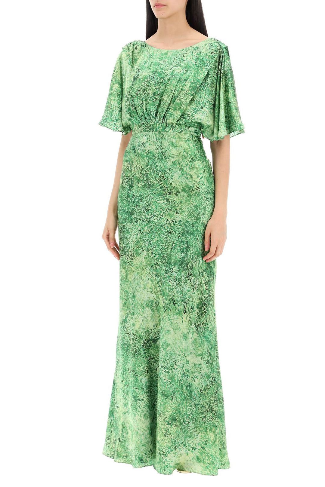 Saloni Winona Silk Maxi Dress   Green
