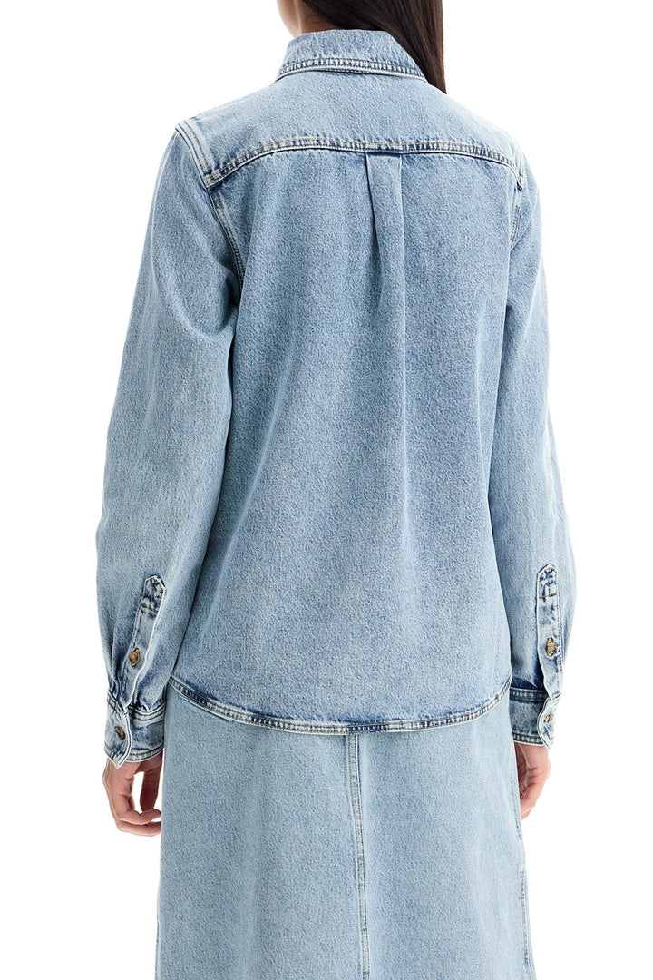 Toteme Denim Overshirt With Pocket Detail   Blue