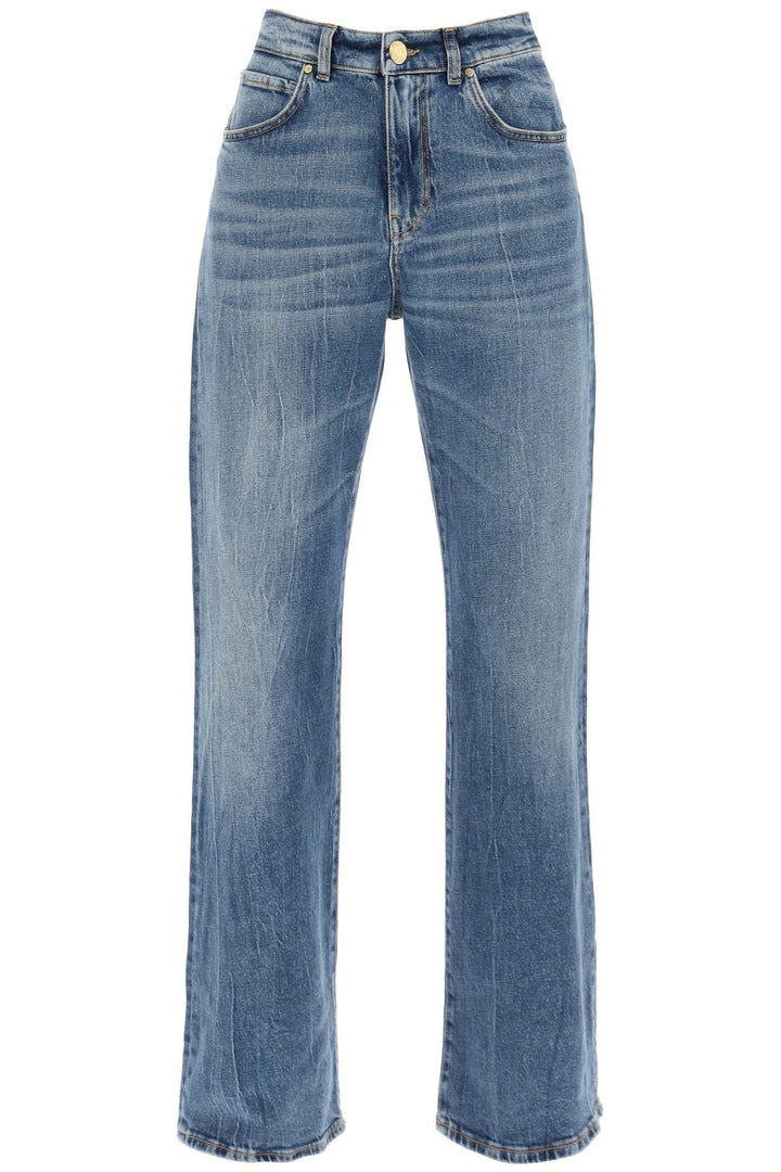 Pinko Wanda Loose Jeans With Wide Leg   Blu