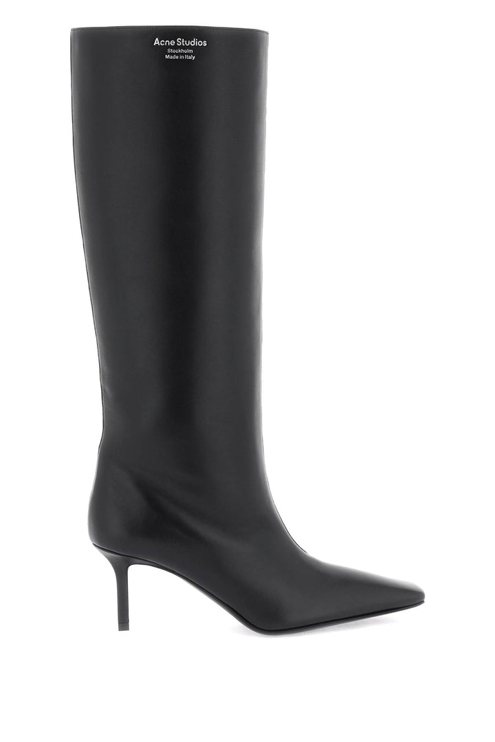 Acne Studios Leather Boots With Tapered Toe.   Nero