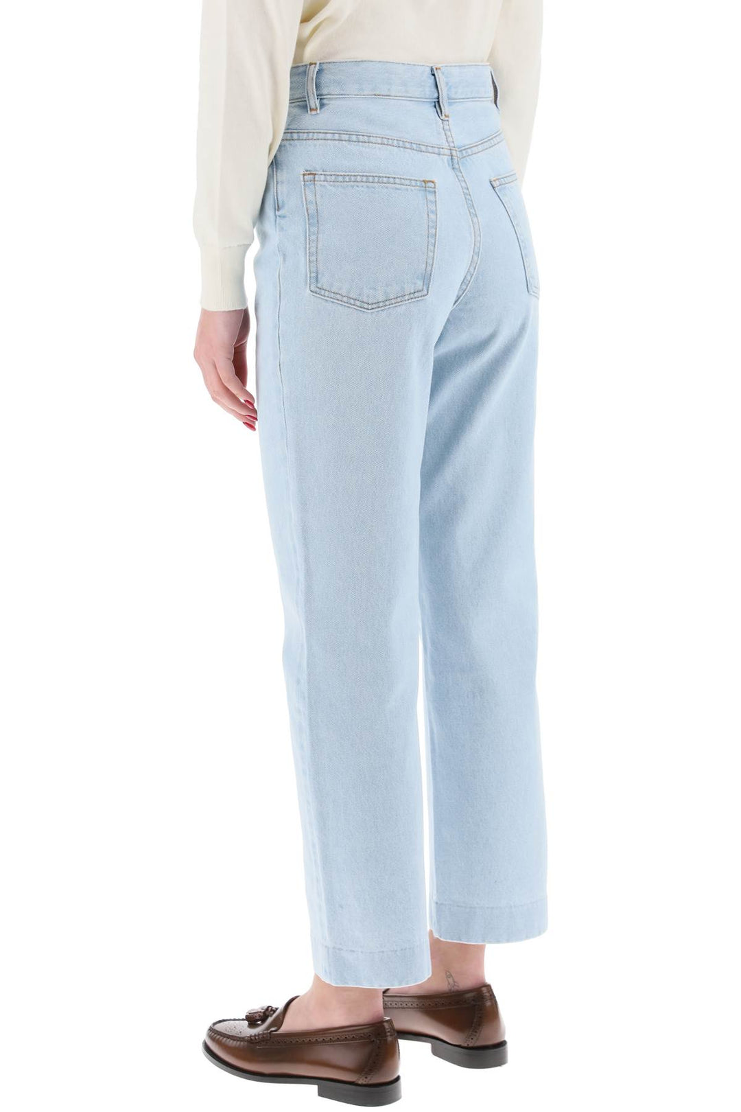 A.P.C. New Sailor Straight Cut Cropped Jeans   Light Blue