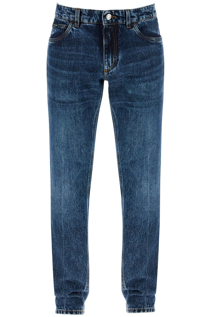 Dolce & Gabbana Regular Jeans With Contrasting Pocket   Blue