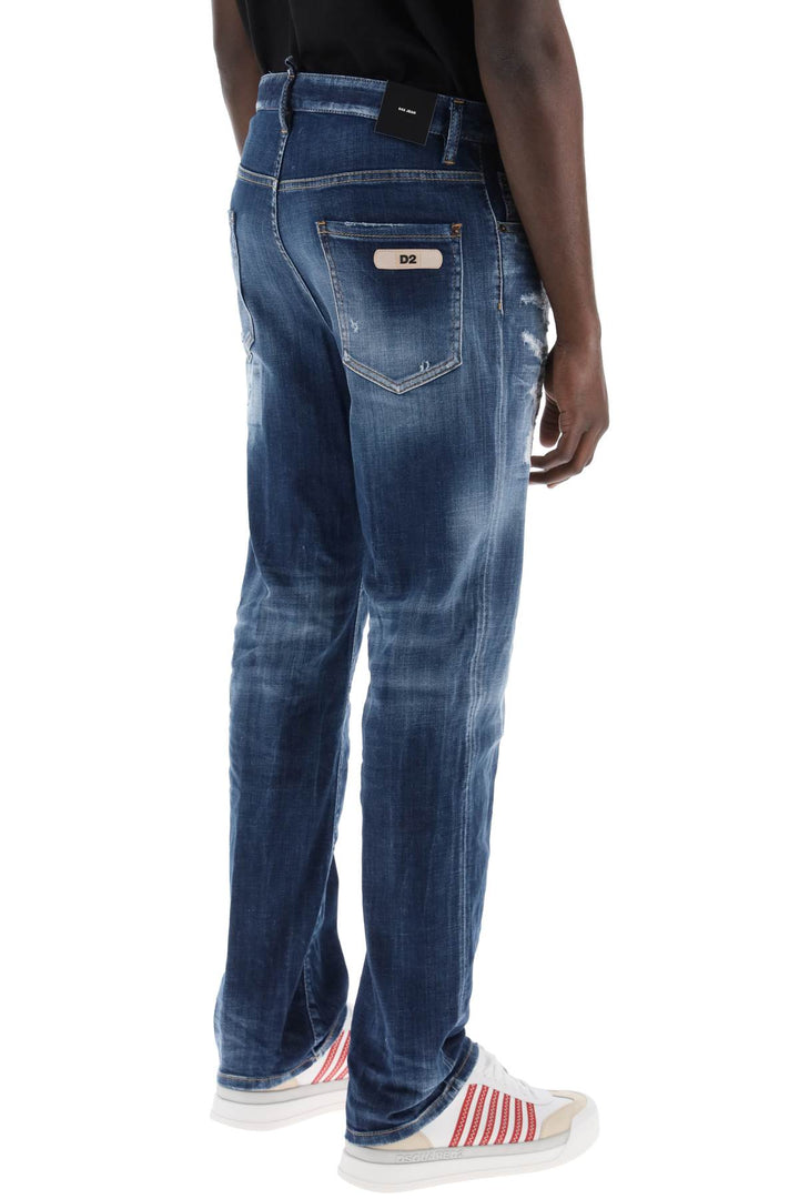 Dsquared2 Destroyed Denim Jeans In 642 Style   Blue