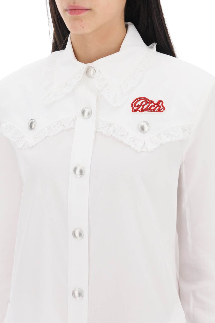 Alessandra Rich Logo Patch Mini Dress   Bianco