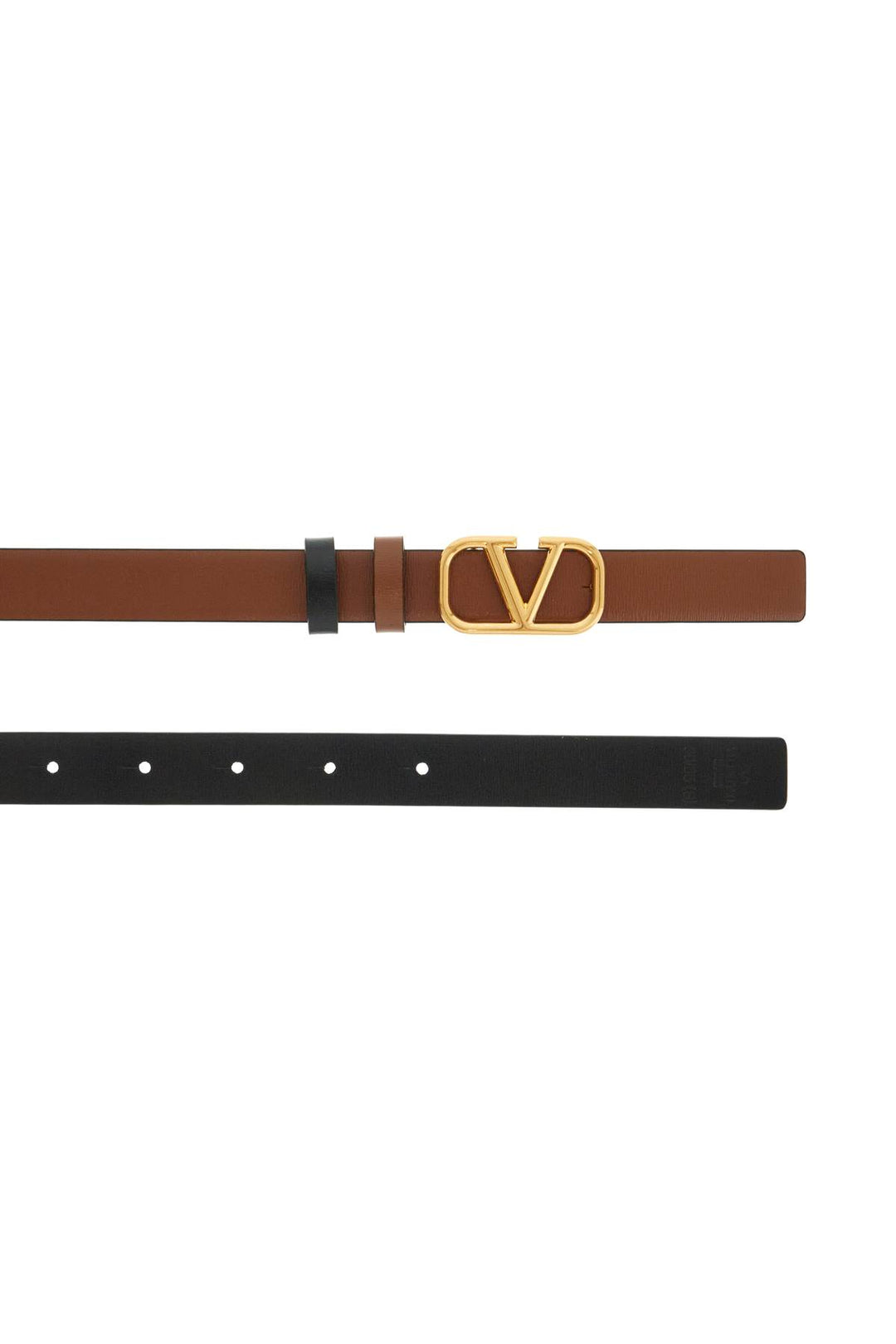 Valentino Garavani Reversible Vlogo Signature Leather Belt   Brown