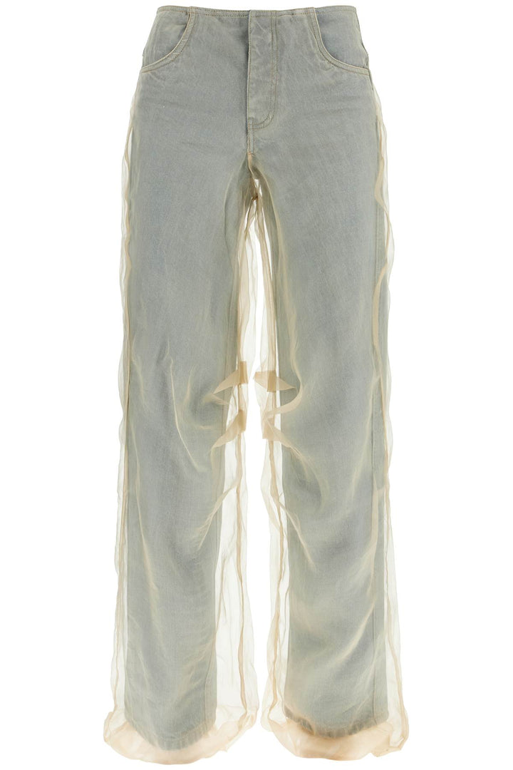 Christopher Esber Silk Organza Layered Jeans With A Touch   Blue