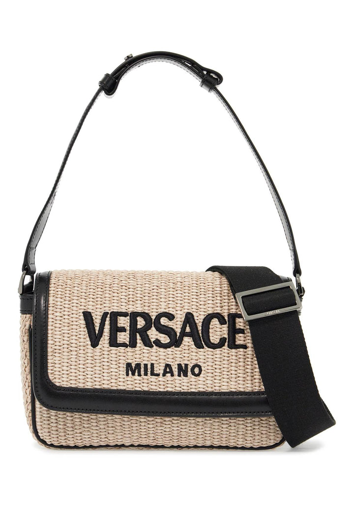 Versace Milano Raffia Bag   Black