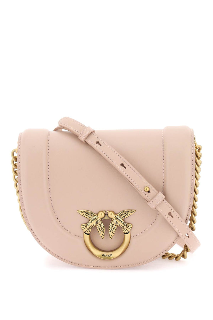 Pinko Mini Love Bag Click Round Leather Shoulder Bag   Rosa