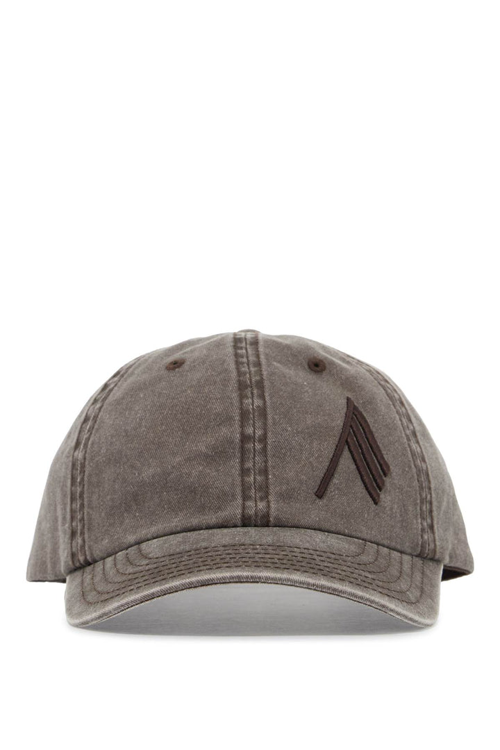 The Attico Washed Twill Baseball Cap With Embroidered Logo   Brown