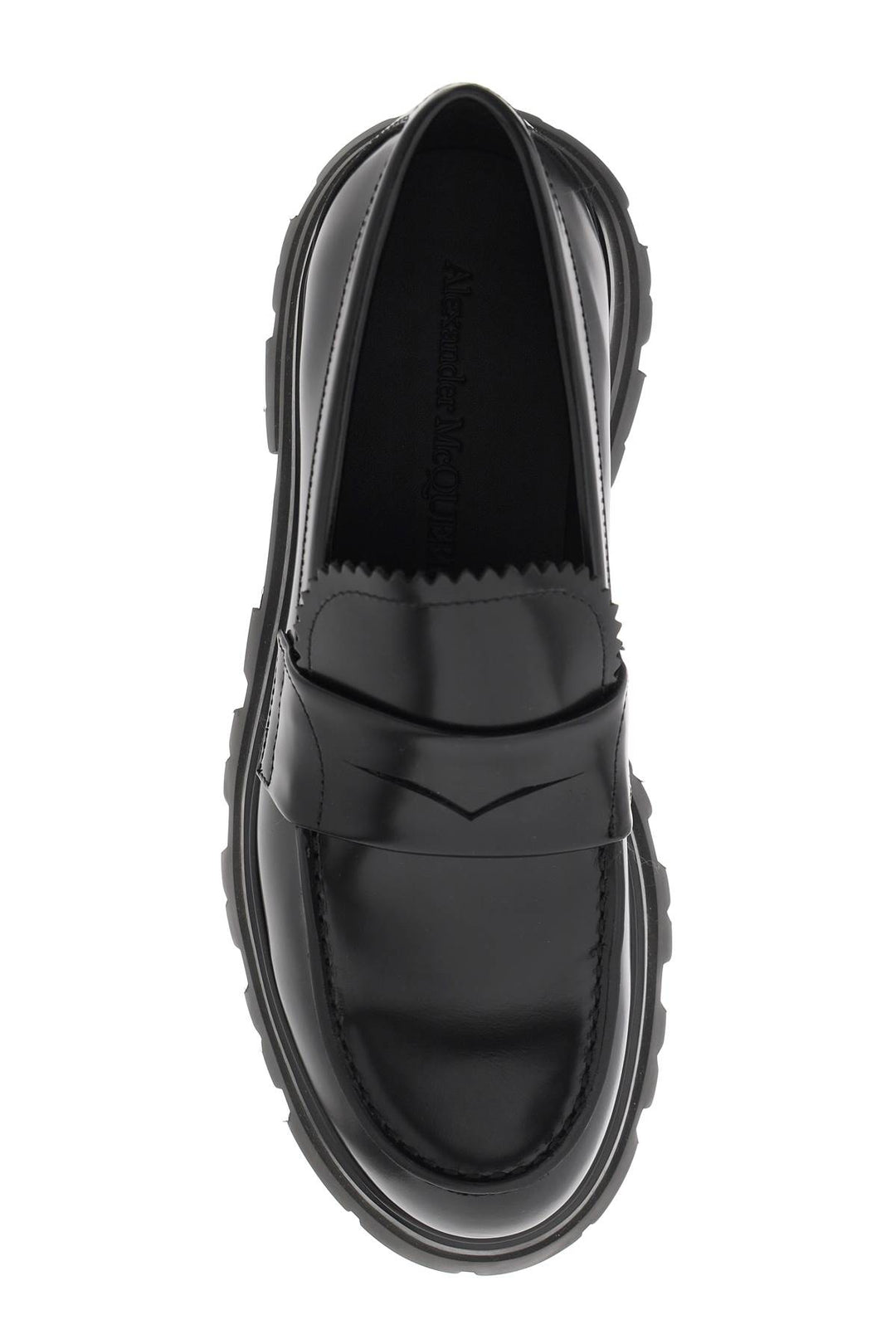 Alexander Mcqueen Brushed Leather Wander Loafers   Nero