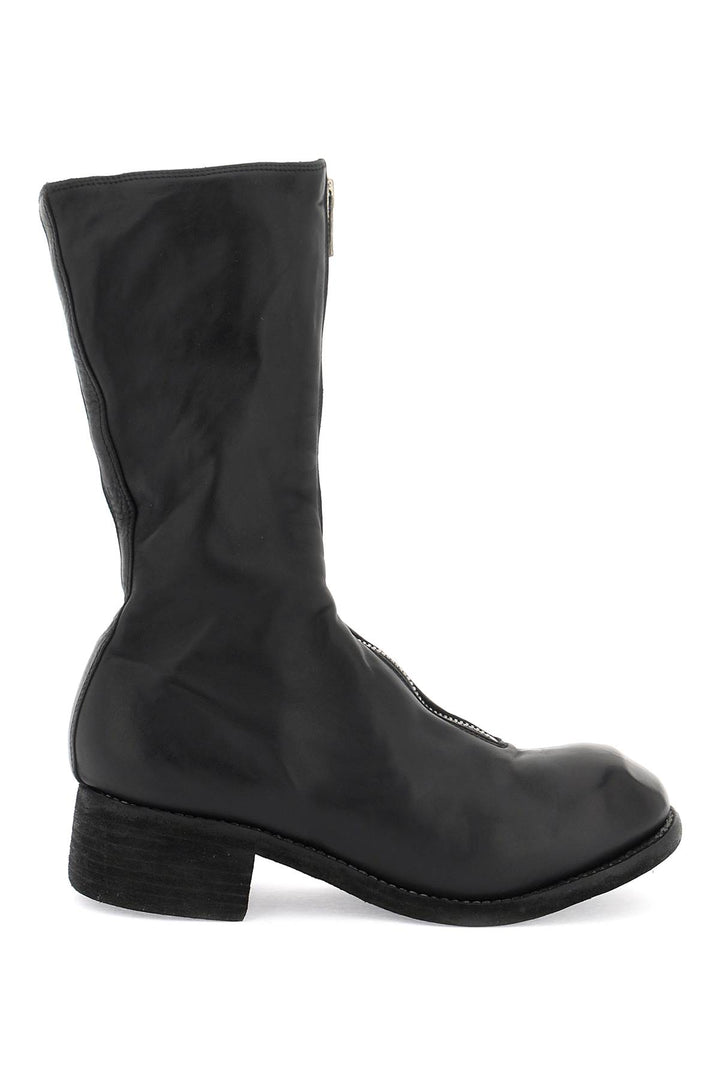 Guidi Front Zip Leather Boots   Nero