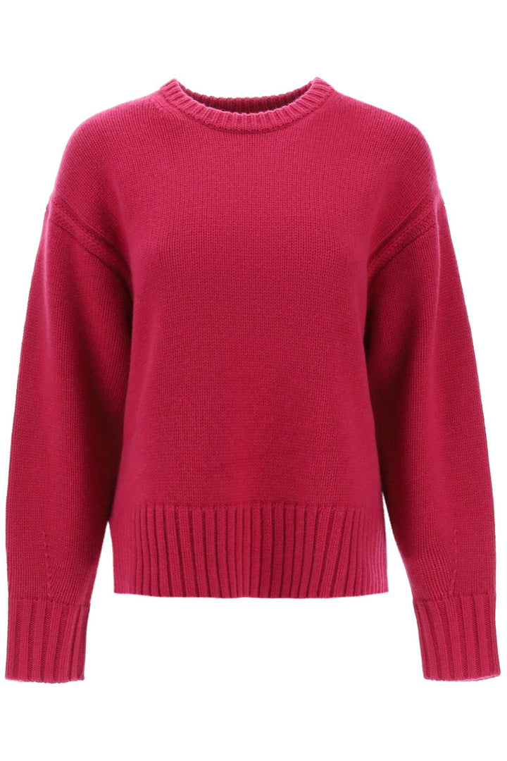 Guest In Residence Crew Neck Sweater In Cashmere   Fuxia
