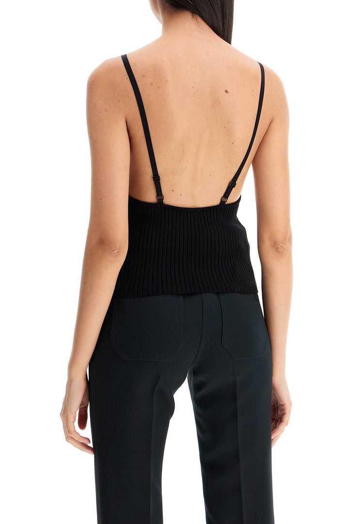 Courreges Ribbed Sleeveless Top With   Black