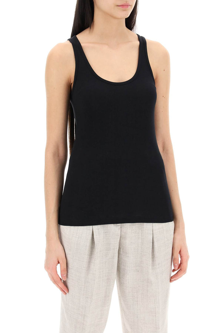 Toteme Ribbed Sleeveless Top With   Nero