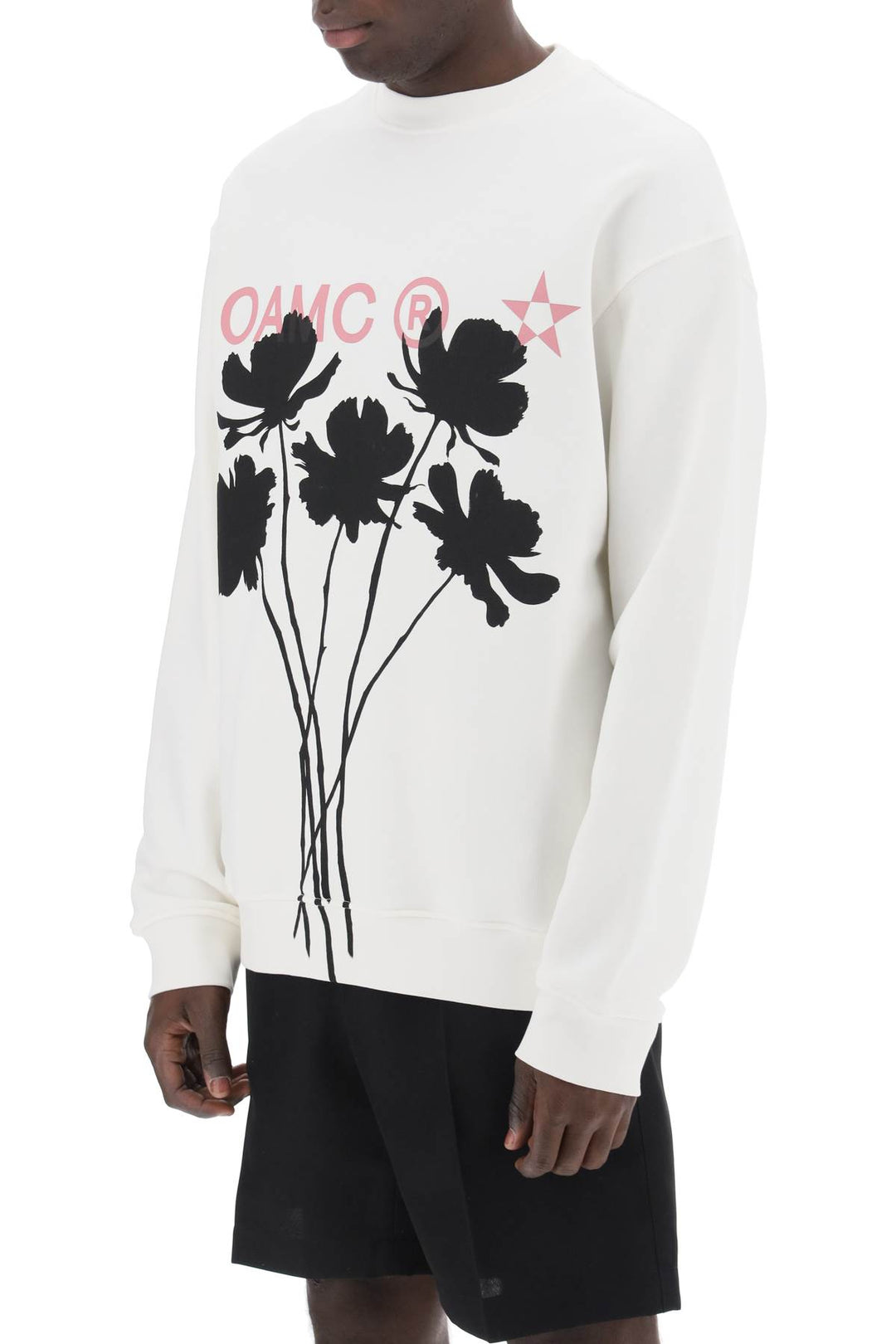 Oamc Whiff Sweatshirt With Graphic Print   Bianco