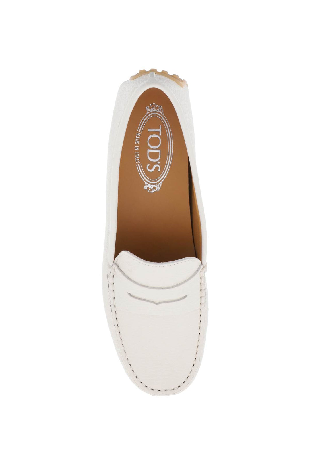 Tod's City Gommino Leather Loafers   White