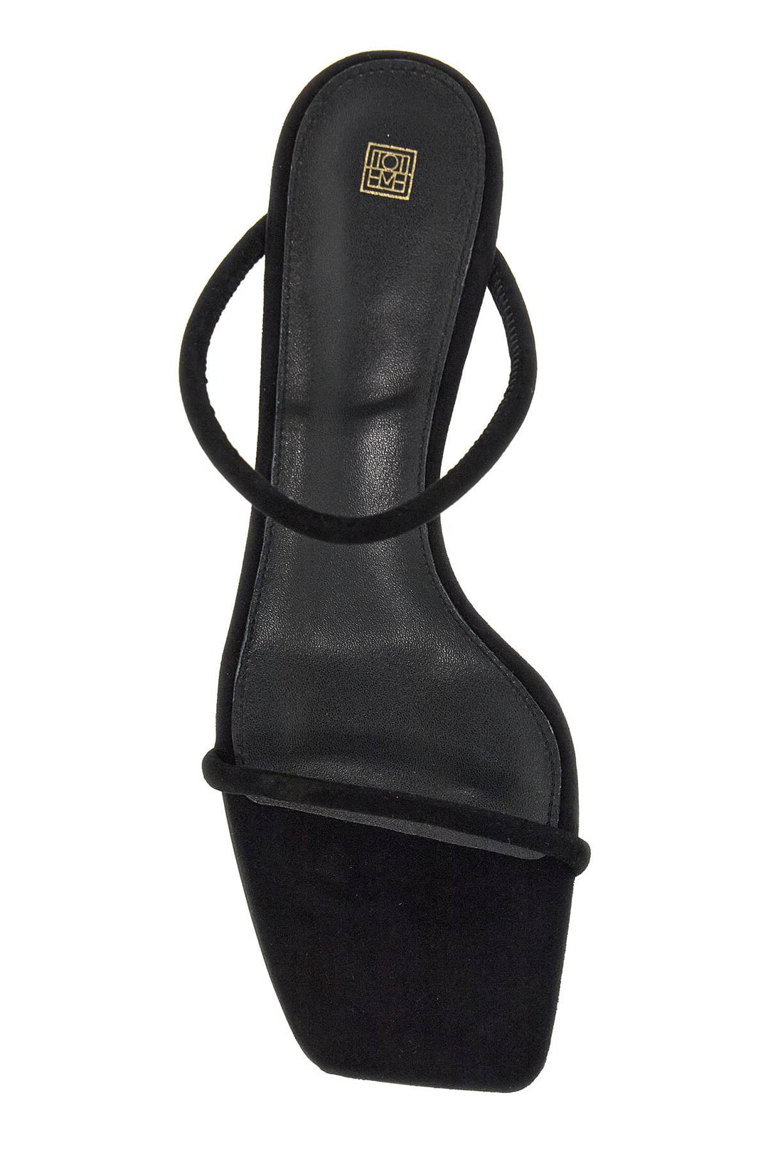 Toteme Minimalist Suede Leather Sandals   Black