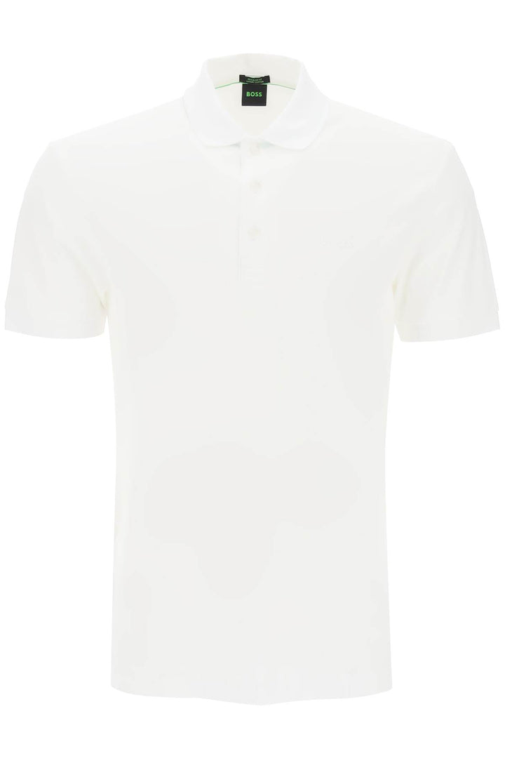 Boss Regular Fit Jacquard Polo Shirt   Bianco