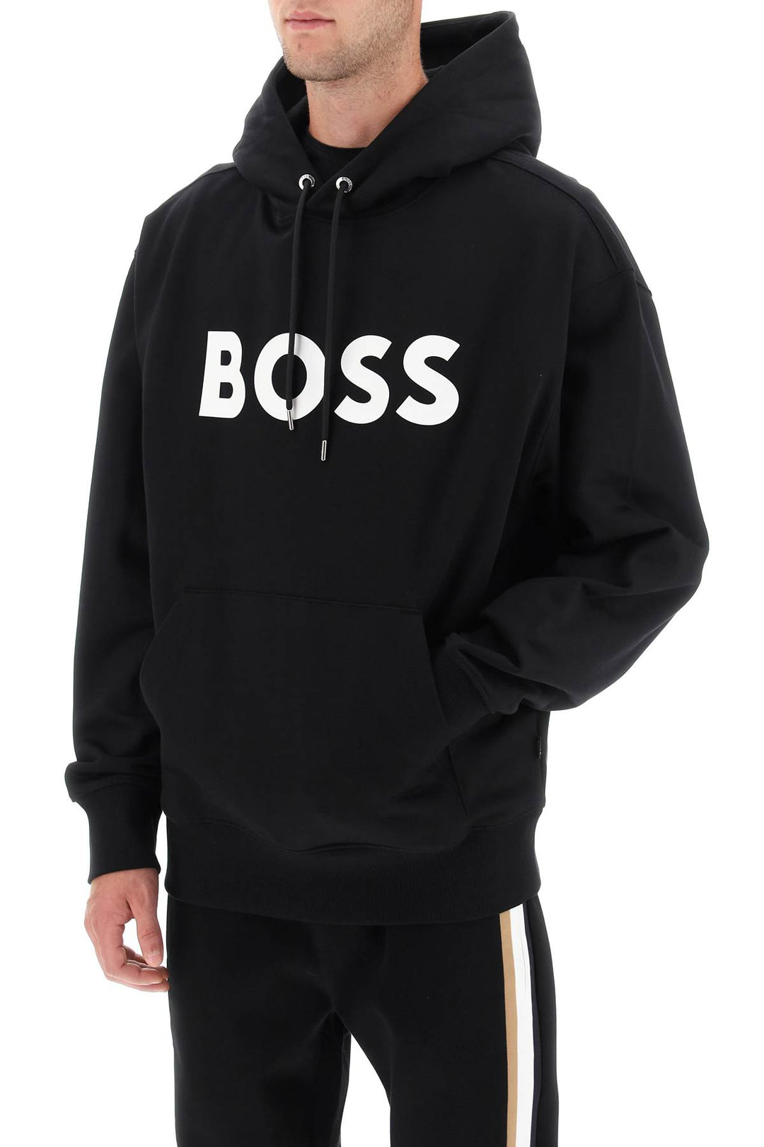 Boss Sullivan Logo Hoodie   Black