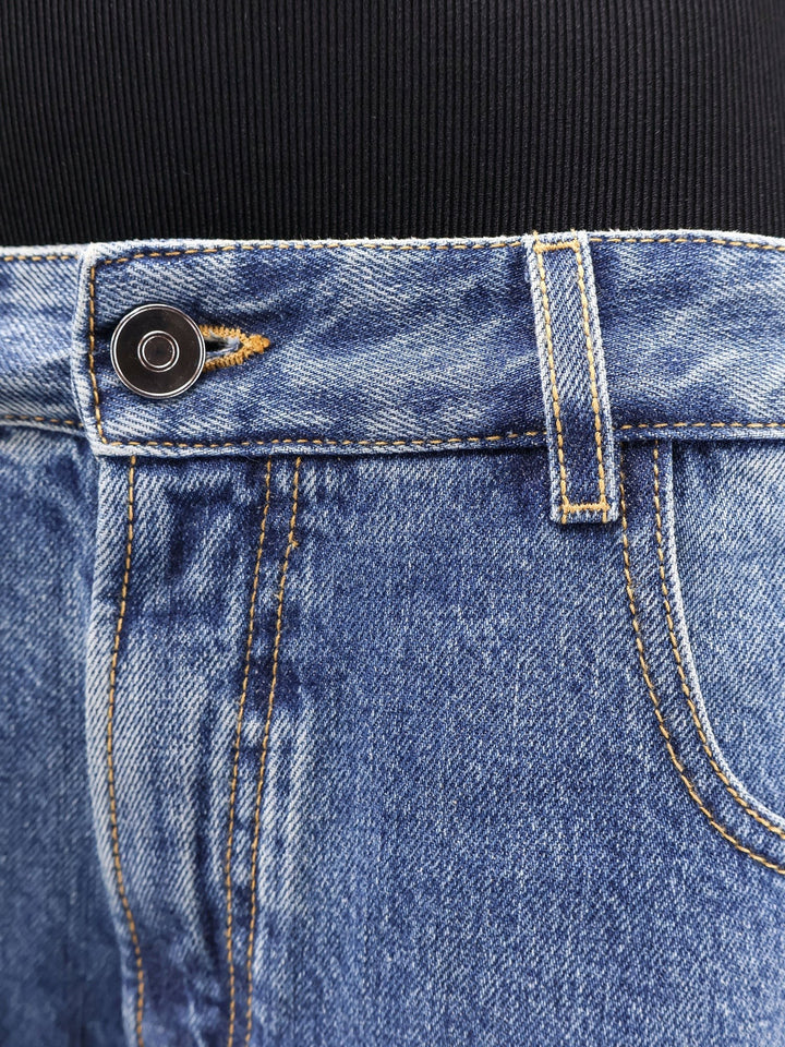 Denim bermuda shorts with ribbed band