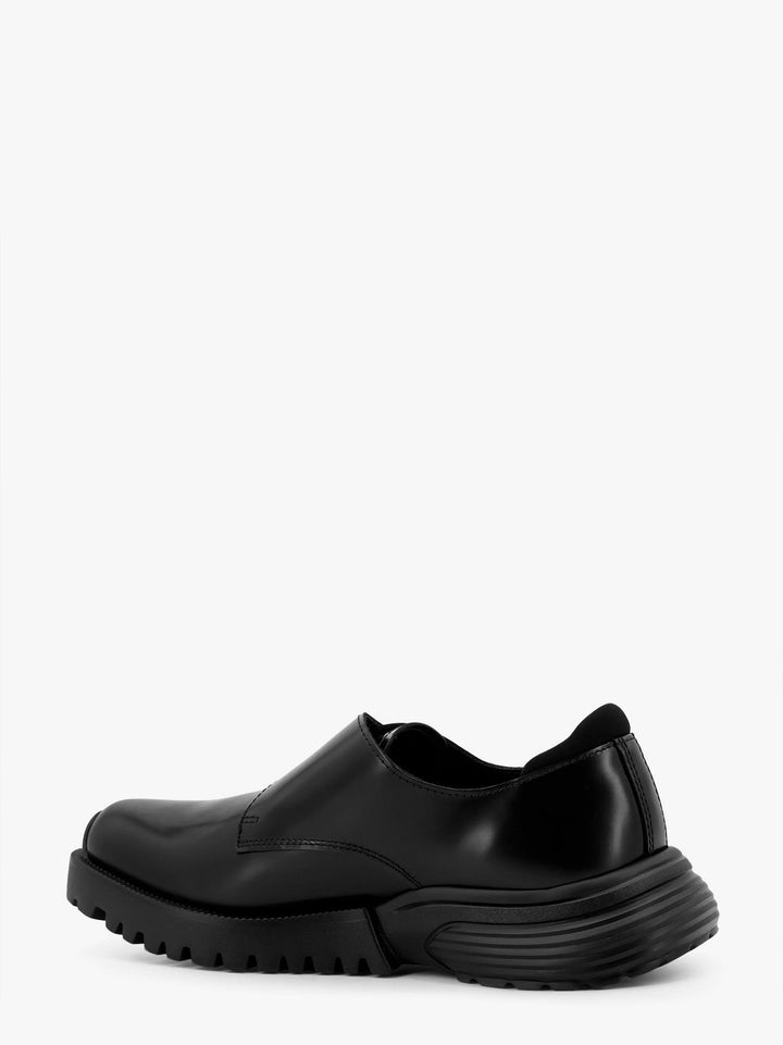 Derby leather moccasin with logo detail