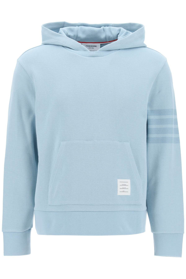 Thom Browne 4 Bar Hoodie In Cotton Knit   Light Blue