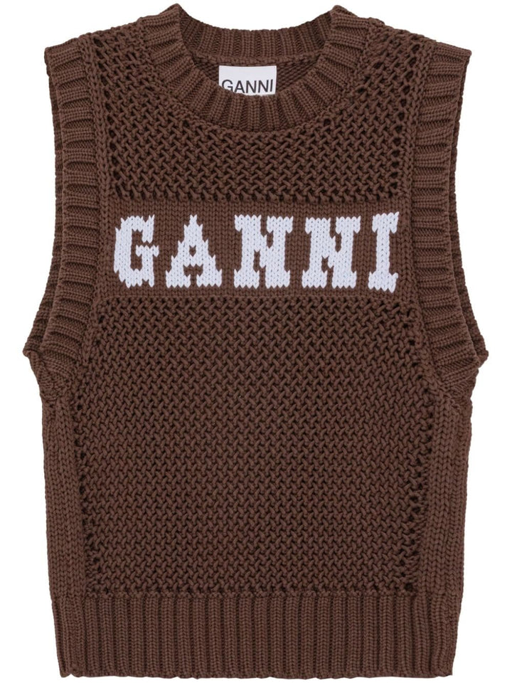 Ganni Sweaters Brown