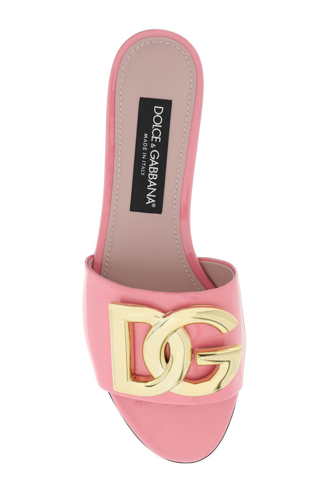 Dolce & Gabbana Patent Leather Slides   Pink