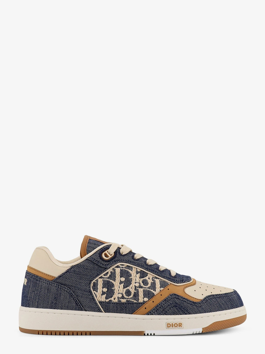 DH SN B27 Uptow denim and leather sneakers