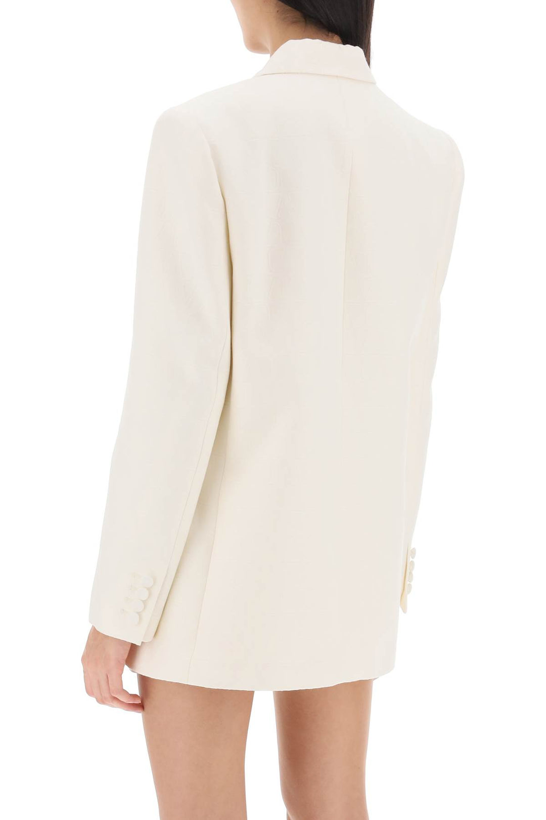 Valentino Garavani Toile Iconographe Blazer In Crepe Couture   White