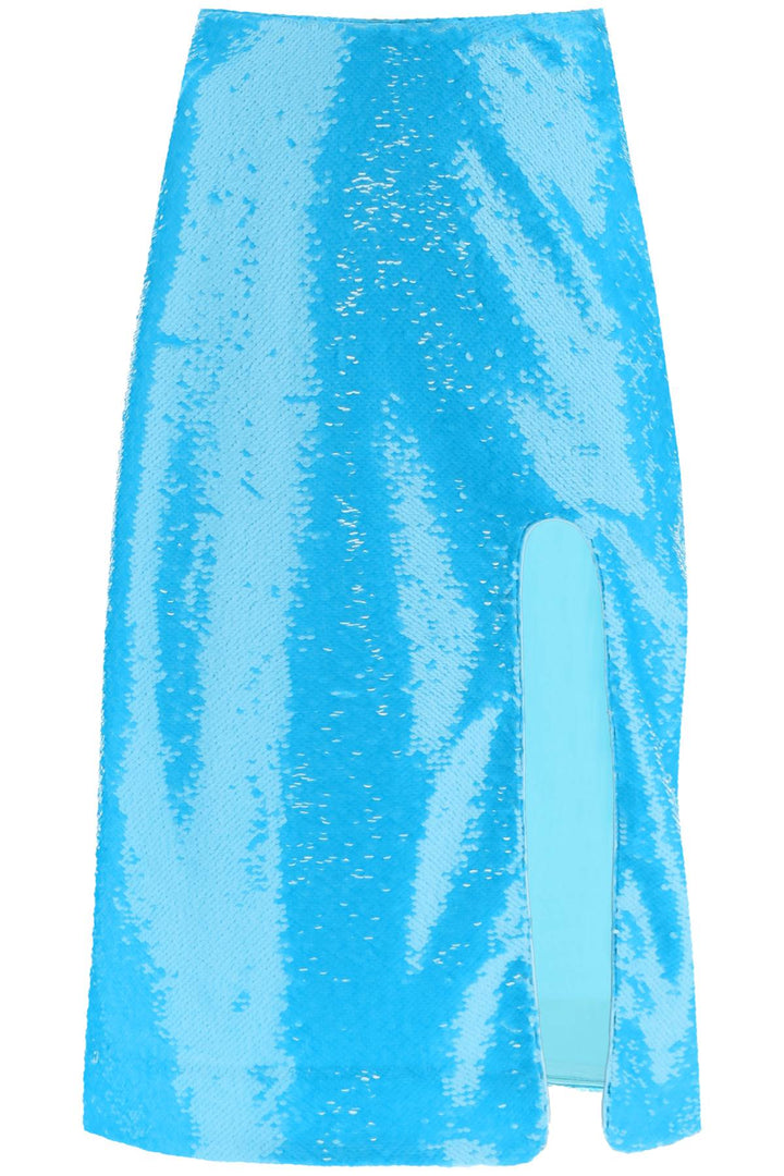 Ganni Sequined Midi Skirt   Celeste