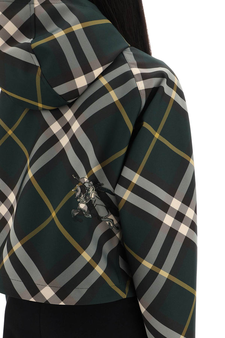 Burberry Lightweight Check Cropped Jacket   Verde