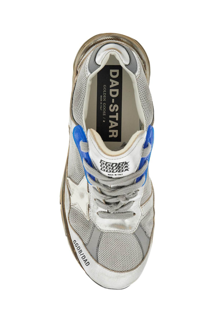 Golden Goose Mesh And Laminated Leather Dad Star Sneakers.   Grey
