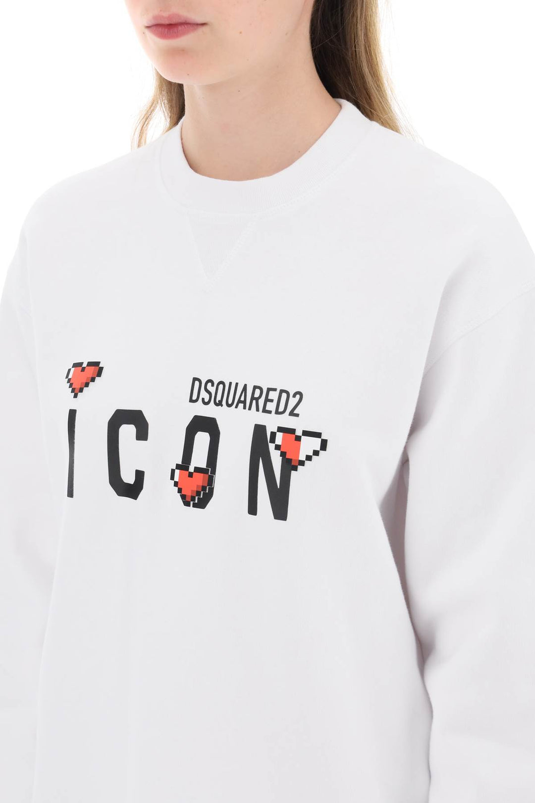 Dsquared2 Icon Game Lover Sweatshirt   Bianco