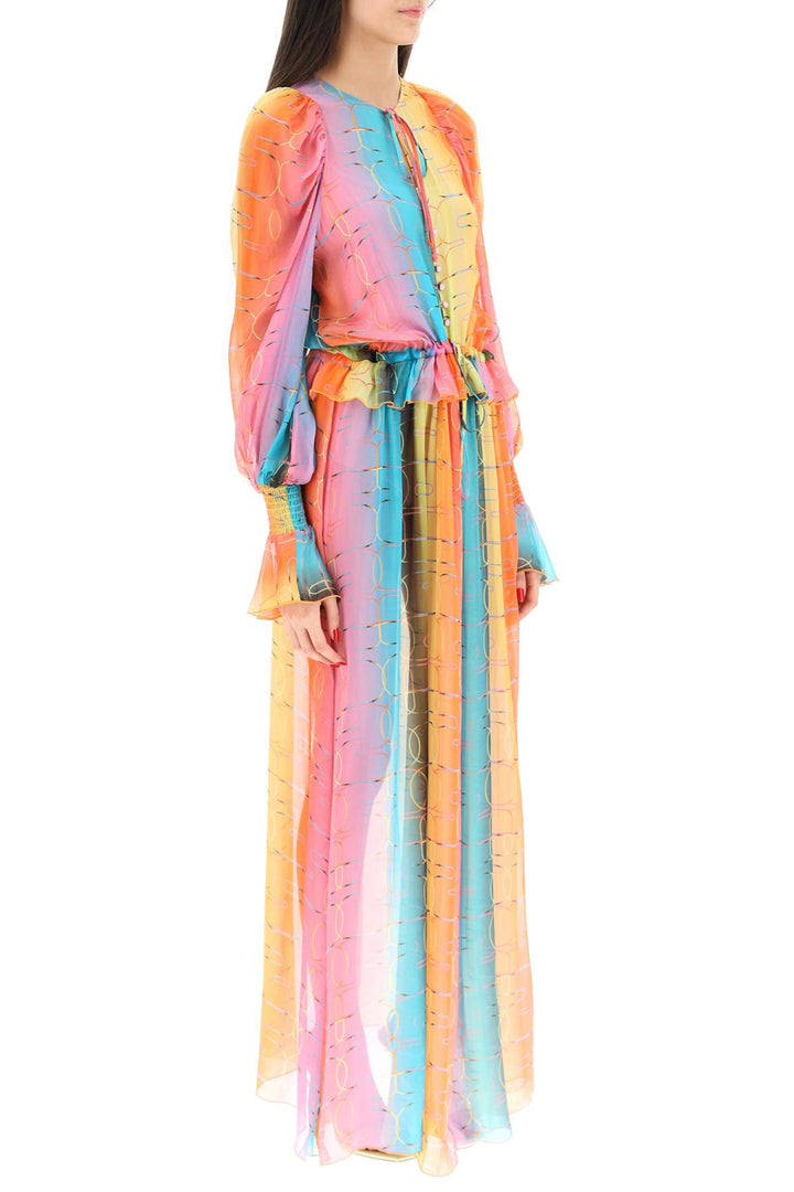 Siedres 'Alora' Long Silk Chiffon Dress   Multicolor