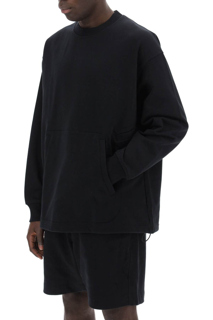 Y 3 Replace With Double Quoteoversized Cotton Blend Sweat   Nero