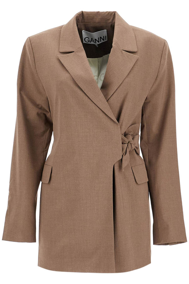 Ganni Double Breasted Blazer With   Brown